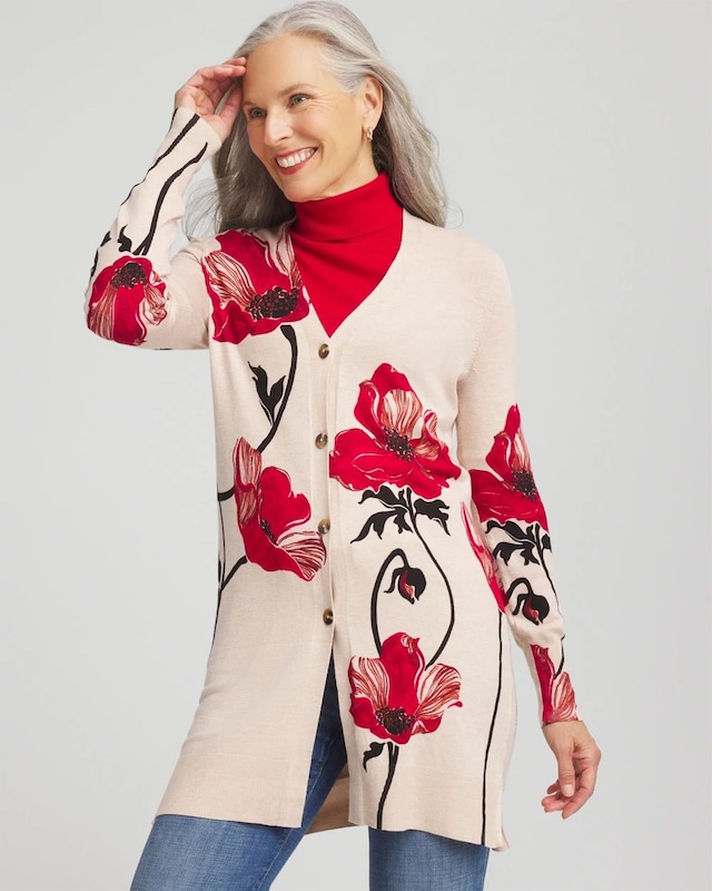 Ella Floral Cardigan Sweater - image 1